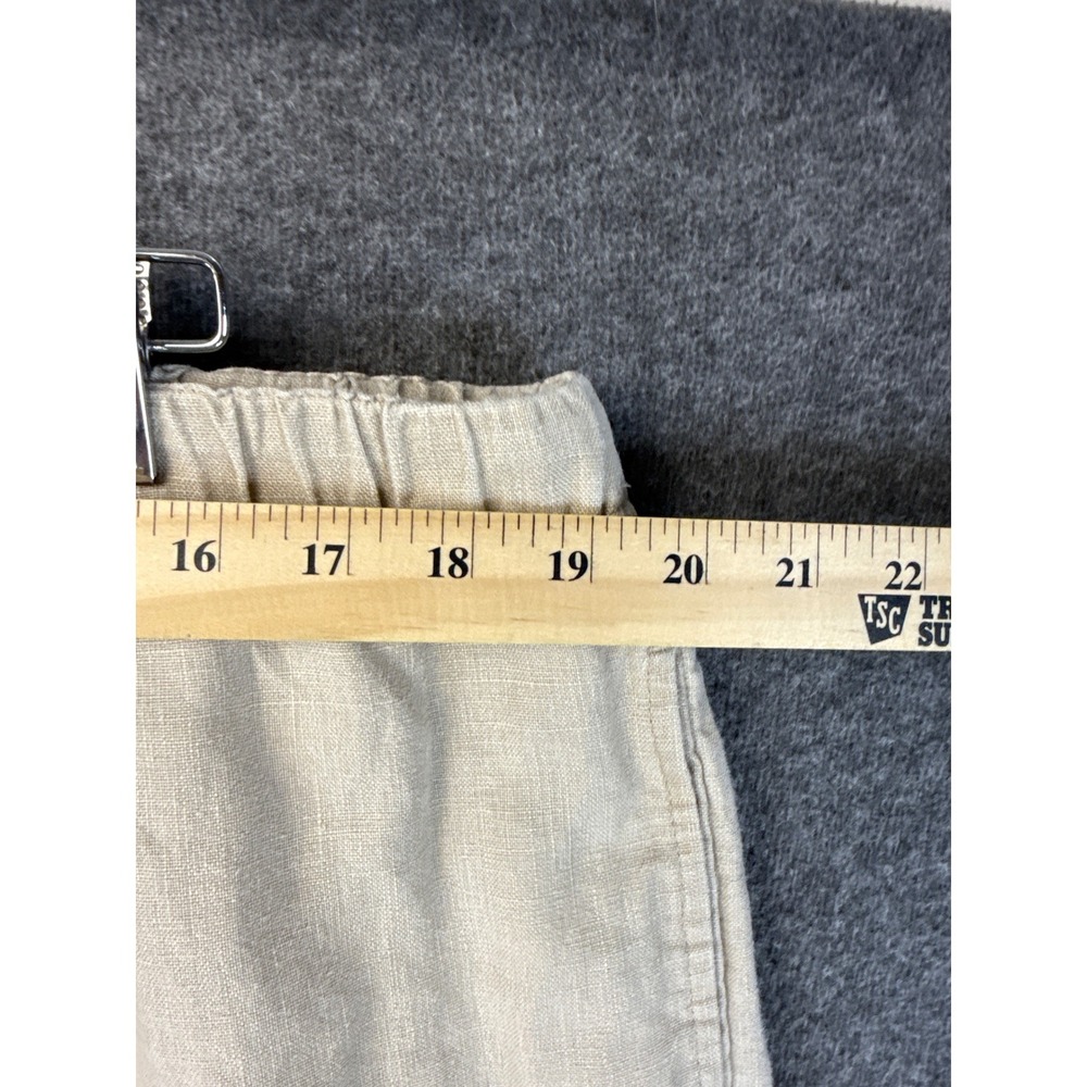 Orvis Womens XL 100% Linen Drawstring Elastic Waist Pants Beige Cruise Sailing - Picture 7 of 13